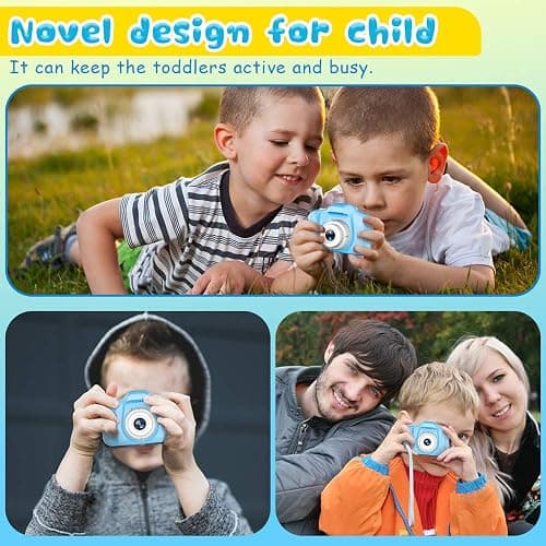 Seckton Upgrade Kids Selfie Camera, Christmas Birthday Gifts for Boys Age 3-9, HD Digital Video Cameras for Toddler, Portable Toy for 3 4 5 6 7 8 Year Old Boy with SD Card-Blue thumbnail 6