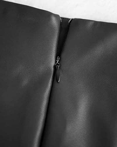 VividMosaic Women's Y2K Black Leather Mini Skirt High Waist Faux PU Skirts | Side Zipper, Stretchy Fabric, Bodycon, Pleather, High Rise, Night Going Outfits, Fall Winter Fashion Trendy thumbnail 9