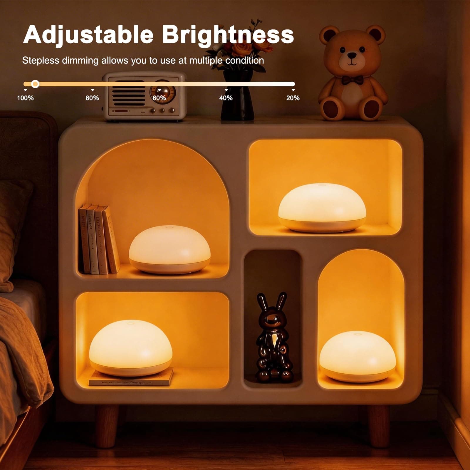 Night Light with Remote Control Wireless Touch Lamp LED Night Lights for Kids Magnetic Base 2 Colors 5 Brightness Dimmable Nursery Bedside Lamp Work for 150H (Breastfeeding Light PRO) thumbnail 8