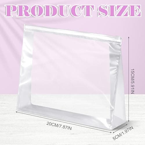 Xuniea 100 Pcs Mini Clear Makeup Bag PVC Small Travel Toiletry Organizer Pouches Bulk Waterproof Transparent Plastic Cosmetic Bag with Zipper for Women Men Travel(7.9'') thumbnail 3