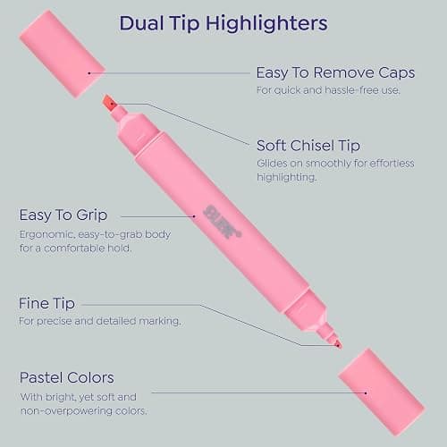 BLIEVE- Aesthetic Bible Highlighters No Bleed Through Assorted Colors, Cute Highlighter Dual Tip For Journaling Supplies And School Accessories, Bible Highlighters And Pens No Bleed (40 PACK) thumbnail 4