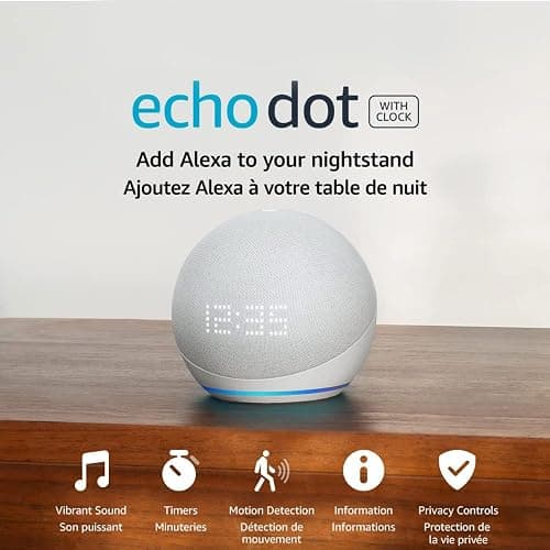 Amazon Echo Dot (newest model), Vibrant sounding Alexa speaker, Great for bedrooms, dining rooms and offices, Glacier White thumbnail 8