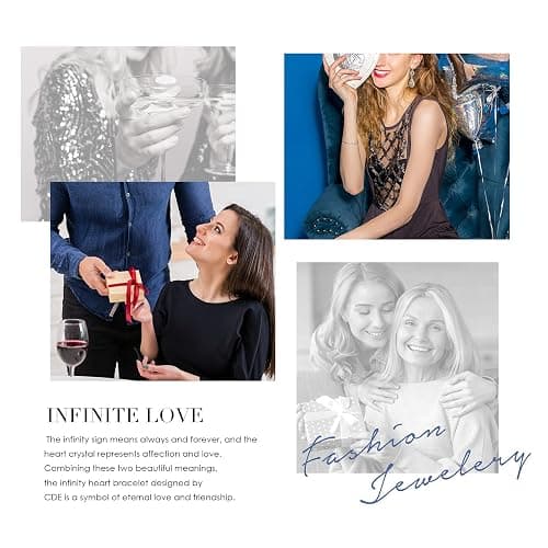 CDE Infinity Heart Birthstone Charm Link Bracelet for Women 925 Sterling Silver Adjustable Mother's Day Gift Anniversary Birthday Jewelry for Wife Girlfriend Her - Sliver-Blue - Sterling Silver thumbnail 7