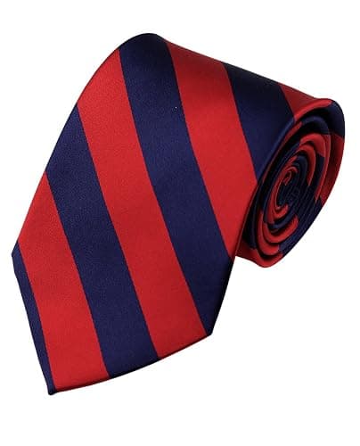 NYFASHION101 Men's Classic Striped Necktie - Premium Woven Two-Tone Tie for Weddings, Graduation, Business & School Colors - Image 1