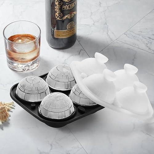 ACOOKEE Death Star Ice Cube Molds, Nerd Whiskey Gifts for Men Geeks, Fun Shapes Large Ball Ice Cube Mold for Cocktails, Bourbon thumbnail 2
