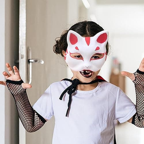 XIPEGPA Therian Masks White Paper Cat Masks to Painted Animal Cosplay Facemask Masquerade Mask Costume Prop for DIY Painting thumbnail 6