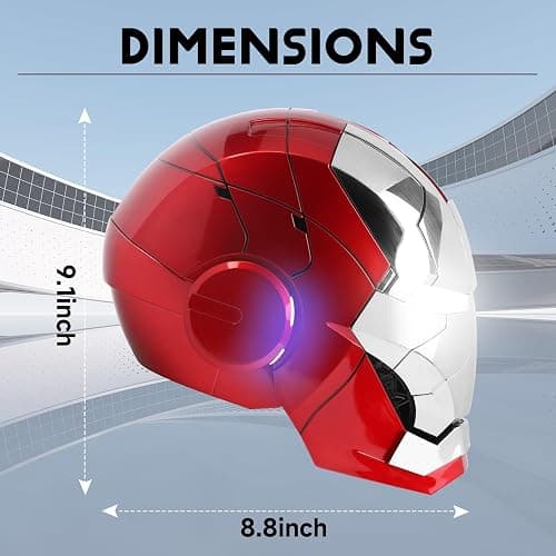 Iron-Man MK 5 Wearable Electronic Helmet with Voice & Remote Control, LED Eyes & Sound Effects - Perfect Superhero Cosplay, Movie Prop, and Collectible for Adults - Ideal Gift for Halloween，Christmas thumbnail 6