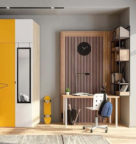 HUAYDYRON 14.25 X 50.25 Inch Over-The-Door Rectangular Full Length Mirror, Space Saving Hanging Mirror with Improved Frame and Hanging System, Tool Free Installation for Bedroom and Dorm(Black) thumbnail 2