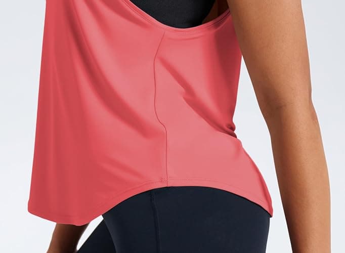 JOYSPELS Workout Tank Tops for Women, Quick Dry Ice Silk Athletic Running Shirts, Loose Fit Sleeveless Gym Tops thumbnail 4