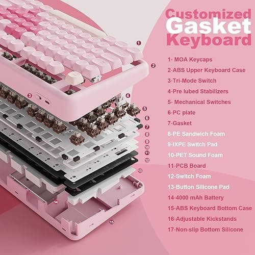 🌷YUNZII B87 Wireless Mechanical Keyboard (Get the cocoa cream V2 switches) thumbnail 4