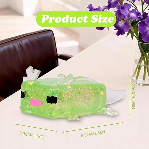 Axolotl Squishy Stress Ball, Soft TPR Slow Rising Squeeze Toy, Cute Axolotl Fidget Toy for Stress Relief, Anxiety Calming Sensory Toy for Kids Adults(Green) thumbnail 2
