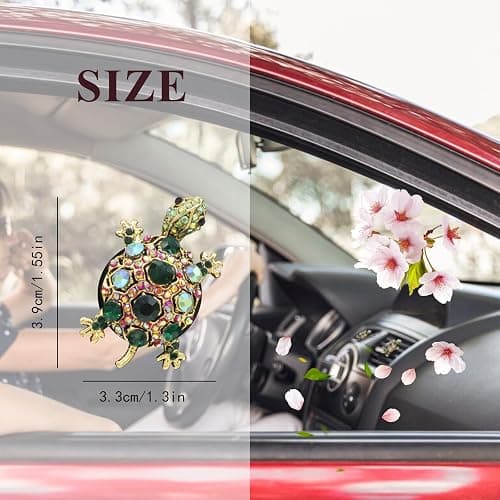 ORIESSE Sea Turtle Car Air Freshener Vent Clips,Beach Ocean Car Decor,2pcs Turtle Vent Clips,Coastal Decorations for Women,Rhinestone Refillable Diffuser thumbnail 3