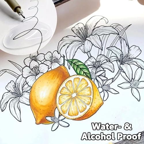 Muchcute Micro Fineliner Art Drawing Pens:12 Black Fine Liner Waterproof Ink Set Artist Supplies Line Professional Technical Marker Watercolour Sketching Manga Anime Gifts Sketch Zentangle Adult Stuff thumbnail 5