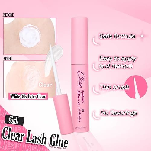 Natural Lashes Kit with Lash Glue 3D False Eyelashes Wispy 12mm Short Cat-Eye Lashes with 5ML Clear Eyelash Glue 9 Pairs Fake Eyelashes with Glue by TOOCHUNAG thumbnail 4