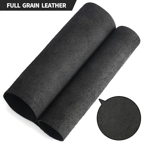 RingSun Genuine Leather Sheets for Leather Craft (2mm), Full Grain Leather for Tooling Craft Sewing(10''X10'', Black) thumbnail 2
