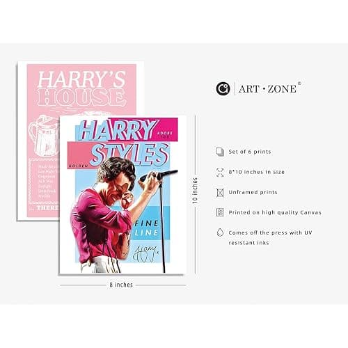 Harry Styles Poster Gifts 8x10 Canvas Prints Unframed Set of 6 Music Posters for Room Aesthetic Wall Decor Taylor Swift Poster Canvas Wall Art thumbnail 3