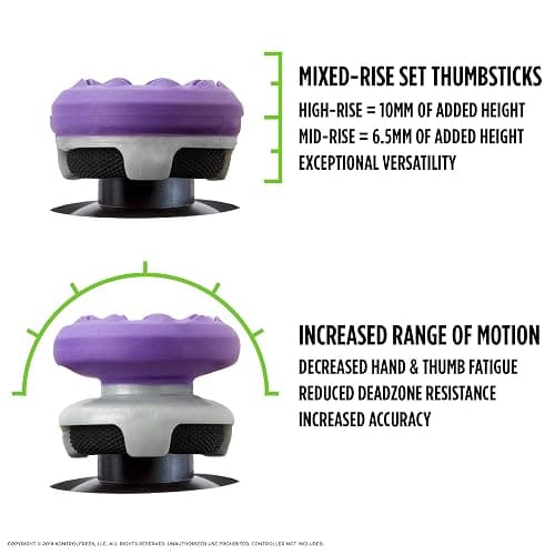 KontrolFreek FPS Freek Galaxy Purple for PlayStation 4 (PS4) and PlayStation 5 (PS5) | Performance Thumbsticks | 1 High-Rise, 1 Mid-Rise | Purple thumbnail 3