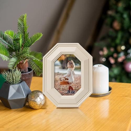 Ibalux 8x10 Picture Frame Photo Frame, Made of Solid MDF Wood with Real Glass, Display Picture 5x7 with Mat or 8x10 without Mat, Vertical and Horizontal for Wall Hanging or Vertical for Tabletop, White thumbnail 2