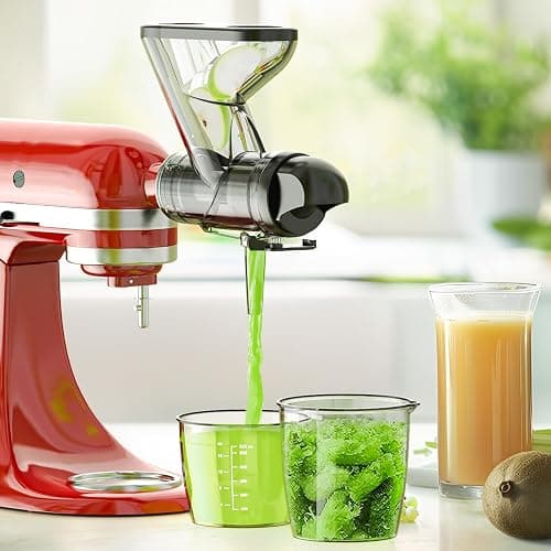 Heiolkako Masticating Juicer Attachment for KitchenAid Stand Mixer, Cold Press Juicer machines with Dual Feed Chute, Slow Masticating Juicer, Attachment for Kitchenaid Mixers thumbnail 2