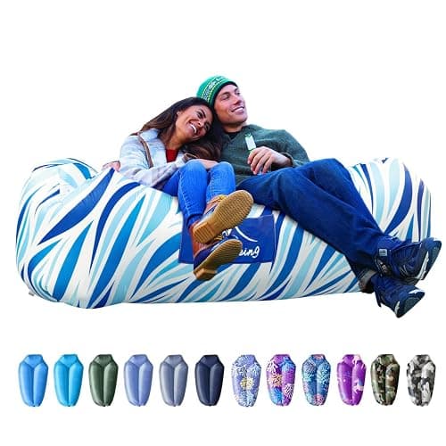 AlphaBeing Inflatable Lounger Beach Chair Accessories, Air Sofa Hammock Inflatable Couch for Camping Backyard Lakeside with Compression Sacks, Ideal Outdoor Gifts for Adults - Image 1