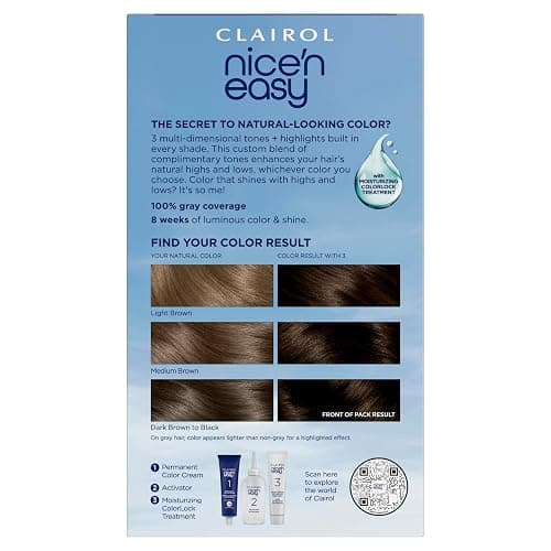Clairol Nice'n Easy Permanent Hair Dye, 3 Brown Black | 100% Gray Coverage | Long‑Lasting, Natural‑Looking Color & Shine | Pack of 1 thumbnail 2