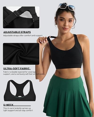 RUNNING GIRL High Impact Sports Bras for Women, Adjustable Straps Sports Bra High Support Molded Cup Racerback Workout Bra thumbnail 2