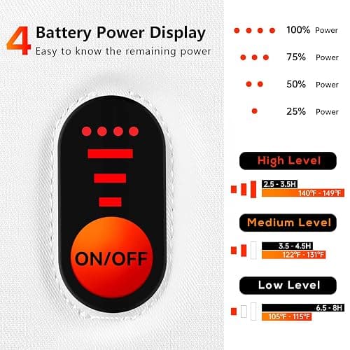 Heated Mittens Gloves for Women Men 7.4V Battery 22.2Wh Electric Rechargeable Waterproof Ski Gloves for Winter Outdoor Work Skiing Snowboarding Hiking Fishing Camping Raynaud thumbnail 3