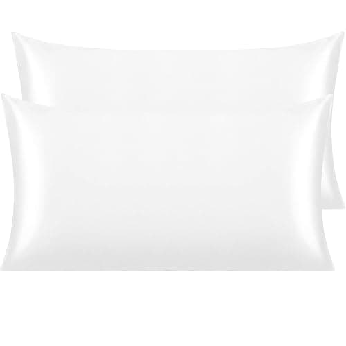 NTBAY California King Satin Pillowcases, Set of 2, White | Smooth Silky Microfiber Satin with Envelope Closure, 20 x 40 Inch Pillowcases, Pillow Inserts Not Included - Image 1
