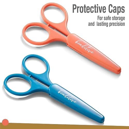 Beaditive High Precision Detail Scissors Set (2-Pc) Sharp, Fine Tips | Paper Cutting, Scrapbooking, Sewing, Crafting | Stainless Steel | Protective Cover (Mid Century) thumbnail 9