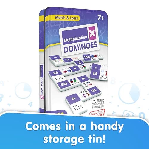 Junior Learning Multiplication Dominoes Game Set, 28 Pieces, Ages 7-9, Math Skills, Grade 2-3 thumbnail 4
