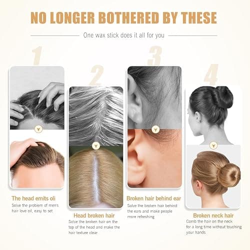 Shiyalan Hair Wax Stick, Wax Stick for Hair, Slick Stick for Hair Non-greasy Styling Hair Pomade Stick, Strong Hold Makes Hair Look Neat and Tidy（2.7 Ounce） thumbnail 4
