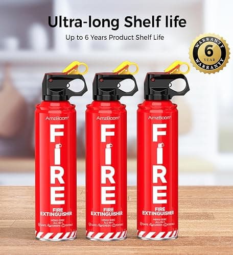 AmzBoom Fire Extinguisher for Home, Car, Kitchen, and Boat 3-Pack, Portable Extinguishing Aerosol Spray Compact A, B, C, K – Includes Mounting Brackets for Easy Access. thumbnail 5