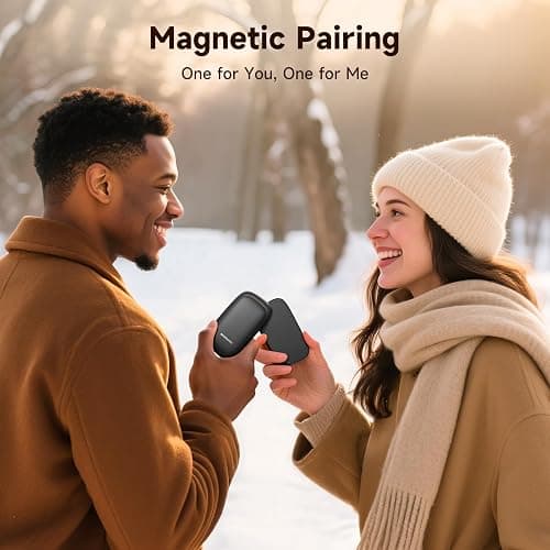 Bearwind Electric Hand Warmers Rechargeable - 2 Pack Magnetic Pocket Heater Handwarmers with AI Chips, Portable Hunting Gear, Reusable Winter Essentials, Gift Ideas for Men, Women, Outdoor thumbnail 7