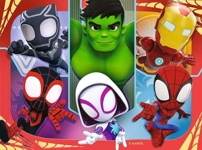 Ravensburger - Spidey and His Amazing Friends Marvel Puzzle Set, 4 Puzzles (12, 16, 20, 24 Pieces), Children's Puzzle for 3+ Years, 70x50cm thumbnail 4