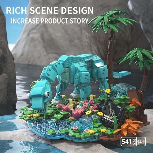 TOY PLAYER Building Blocks Dinosaure World Brachiosaurus Lot de 541 blocs de construction dinosaures pour garçons de 14 ans et plus - Kit de construction de la période volcanique Jura pour adultes thumbnail 3