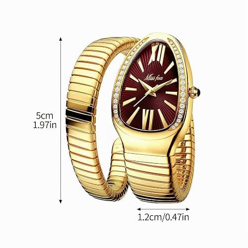 YLSZHYR Montre bracelet en forme de serpent pour femme, montre serpent en argent pour femme, montre bracelet en forme de serpent, montre bracelet pour femme, pour la Saint-Valentin, la fête des mères thumbnail 2