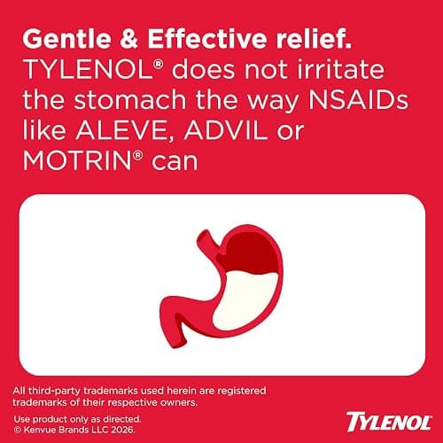 Tylenol Extra Strength Caplets, 500 mg Acetaminophen, 100 Ct | Fast & Strong Pain Relief, Fever Reducer for Adults, Gentle on Stomach, For Headaches, Backaches & Minor Arthritis thumbnail 3