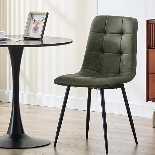 LEWE Esszimmerstühle 6er Set,Technologietuch Gepolsterter Stuhl mit Hohe Rückenlehne, Metallfuß, Küchenstühle, Esstisch Stühle für Esszimmer,Küche & Wohnzimmer thumbnail 2