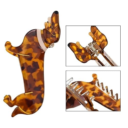 Cute Dachshund Claw Clips, Cellulose Acetate Hair Clips, Dog Hair Barrettes Hair Accessories for Women Girls thumbnail 3
