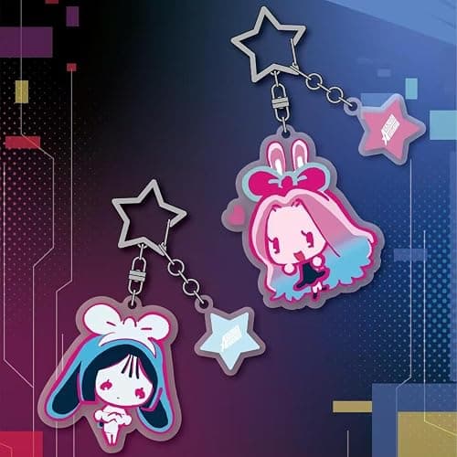 Bahomu Anime Acrylic Keychain, Officially Cute Alien Stage Rabbit Series Keychain for Backpack,Collectable for Birthday Gifts thumbnail 4