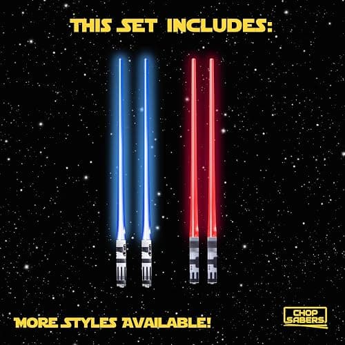 Lightsaber Chopsticks Star War Chopstick Light Up Lightsaber Chopsticks for Adults Saber Sticks Cool Chopstick Light Up Chop Sticks Light Saber Reusable Lightup Sabers Star War Gifts 2 Pairs Blue/Red thumbnail 5