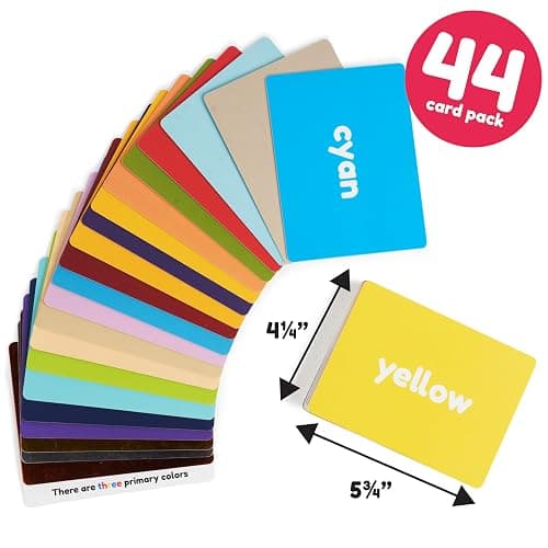 Color Flashcards for Toddlers - 44 Flash Cards to Help Learn Colors & Words - Thick Learning Cards - Includes Simple & Advanced Colors thumbnail 2