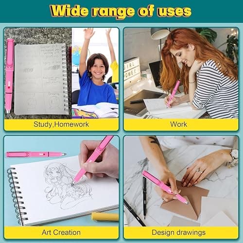 XIUSHE 8PCS Pink Infinity Forever Pencils for Writing-0.7mm Infinite Everlasting Metal Inkless Pencils Set,Technology Magic Writing Pencil For School Office Professional Use (Pink,8) thumbnail 6