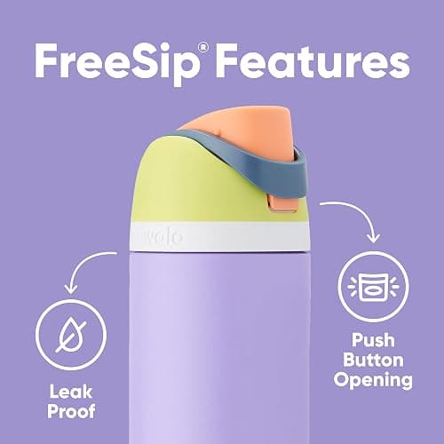 Owala FreeSip Insulated Stainless Steel Water Bottle with Straw, BPA-Free Sports Water Bottle, Great for Travel, 24 Oz, Shy Marshmallow thumbnail 4