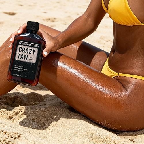 Crazytan Tanning Oil 125xxx 8oz Deep Dark Natural Oil– Fresh Citrus Scent – Made in USA thumbnail 5
