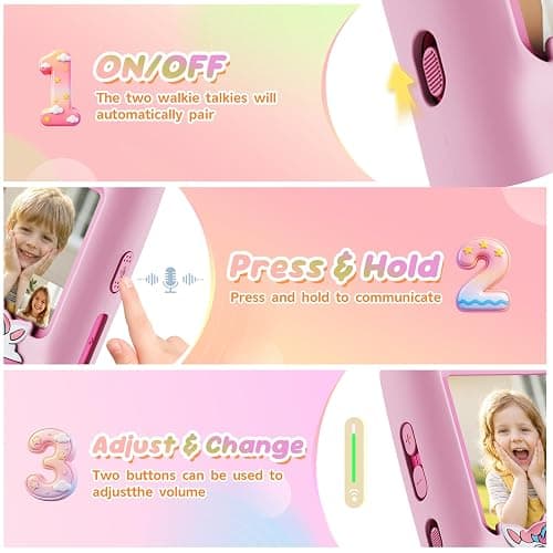 Kids Video Walkie Talkies, 2 Pack with Screen, Long Range Two Way Radio | Rechargeable Video Walkie Talkie Toys with 4 Voice Effects, Camping Hiking Birthday Gift for Boys Girls Age 3-12 thumbnail 6