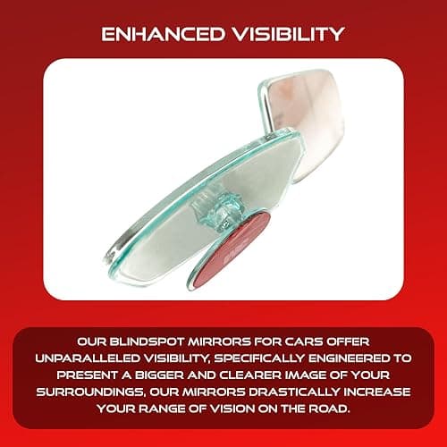 Utopicar Convex Blind Spot Mirrors 2 Pack - OEM Car Side Mirror Blindspot Eliminator Automotive Exterior Accessories - Adjustable Blind Spot Mirror - Universal Fit thumbnail 4