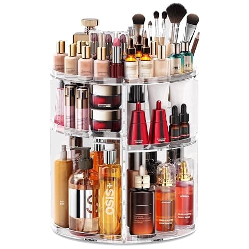 Auxmir Schminktisch Organizer mit 9 Einstellbaren Stufen, Make Up Organizer 360° Drehbar, Extra Größer Kosmetik Skincare Organize, Schmink Aufbewahrung für Schlafzimmer Badezimmer als Geschenk - Image 1