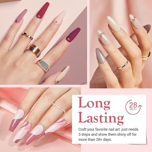 AZUREBEAUTY 31 Pcs Dip Powder Nail Kit Starter 20 Colors Clear Nude Pink Brown Glitter All Season Acrylic Dipping Powder Liquid Set with Top/Base Coat Activator for French Nail Art DIY Salon Gift thumbnail 2