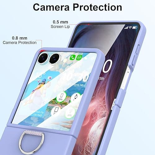 DAKORIE for Samsung Galaxy Z Flip 7 Case with Screen Protector Ring Shockproof Protective Cover Flip Z 7 Phone Case for Galaxy Z Flip 7 5G 2025 - Purple - Z Flip 7 - Purple thumbnail 4